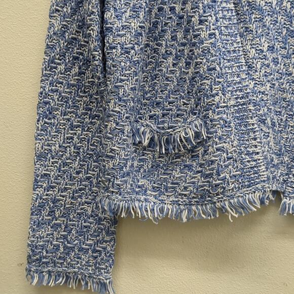 NWT pure collection textured knitted cardigan blue size 12 - Picture 4 of 6